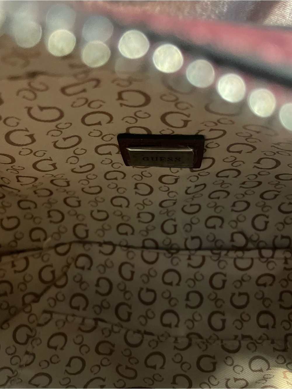GUESS Logo Satchel in Deep Burgundy - Picture 6 of 13